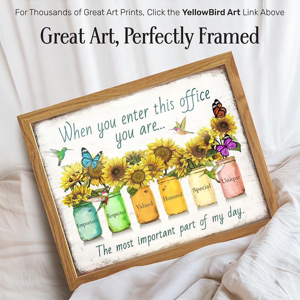 Inspirational Office Wall Art & Decor FRAMED - Motivational Posters - Positive Quotes Wall Decor - Home Office Decoration - Teamwork Art - Inspirational Gifts - Entrepreneur Gifts - 8x10 Picture Sign