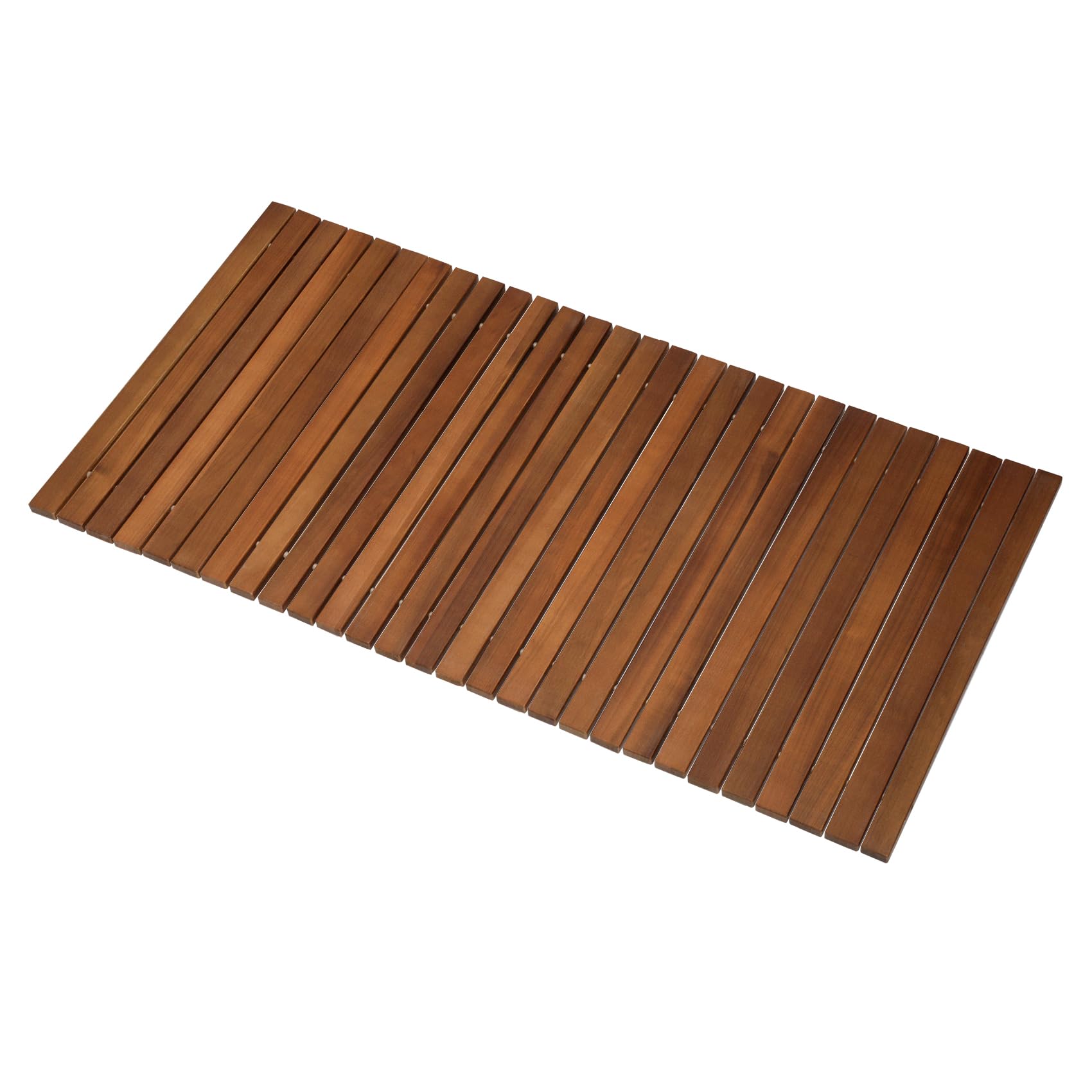 39.5"x20"x0.55"Teak Shower and Bath String Mat, Non-Slip Teak Shower Floor, Easy to DIY for Sauna, Pool, Hot Tub Flooring Decor and Protector, Indoor and Outdoor Use Teak Shower mat (Oiled)