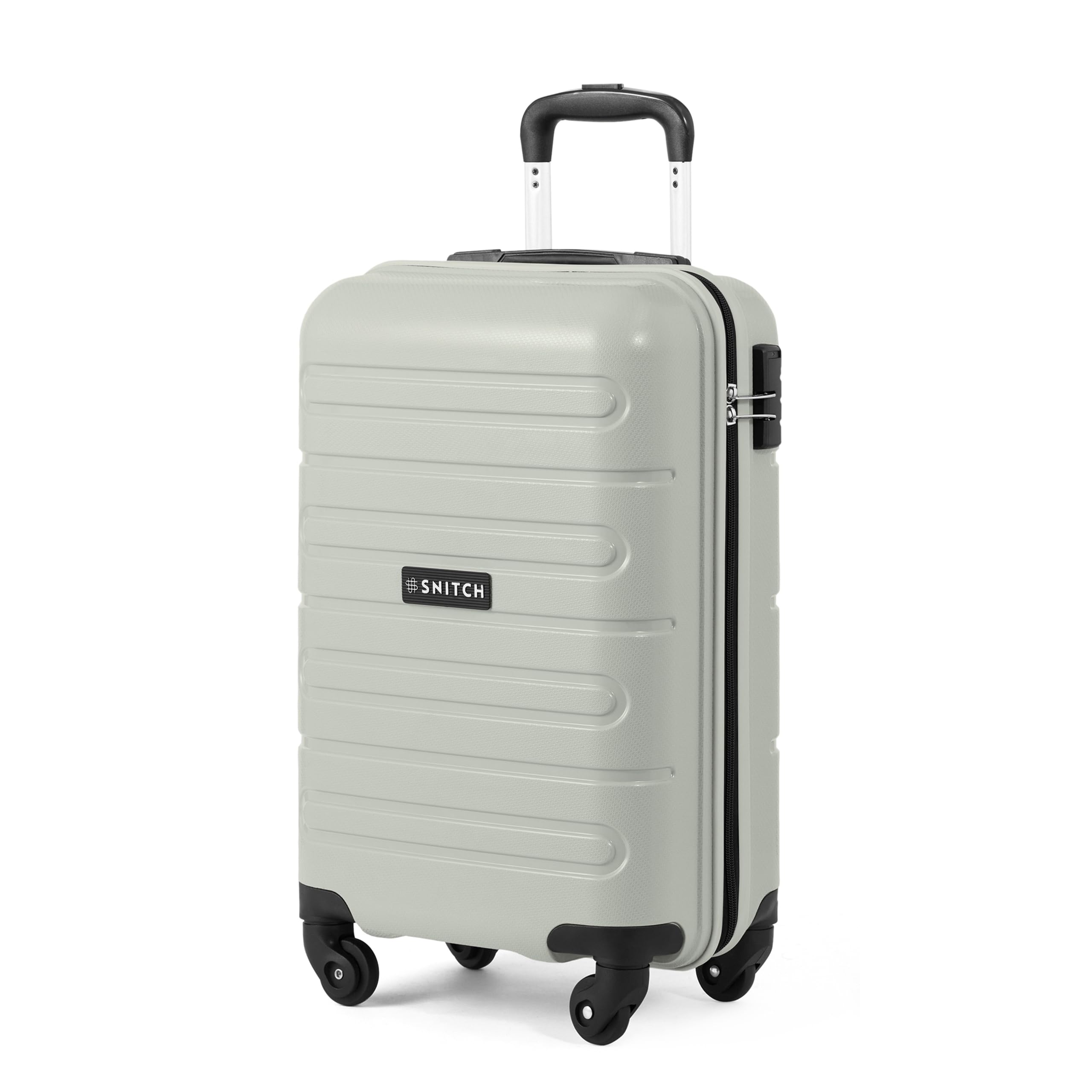SNITCH Loop Cabin Size Grey Polypropylene Hard Travel Suitcase - Trolley Bag Small & Luggage with 4 Wheels, Secure Lock & Free Shoe Bag