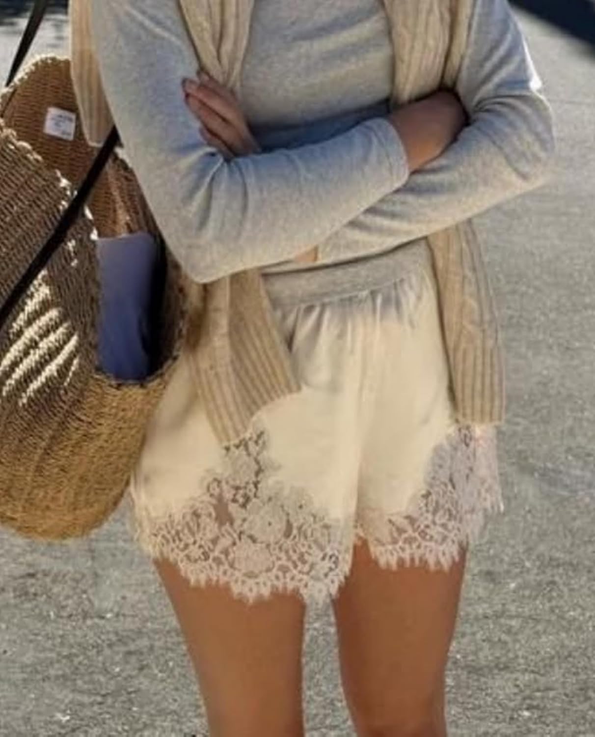 Satin Silk Shorts for Women Y2K Low Rise Lace Trim Micro Mini Shorts Cute Coquette Lounge Pajama Half Slip Bottoms - Image 4