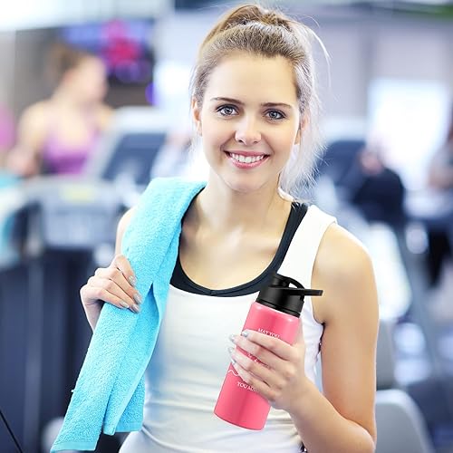 Miniatura 4 de Roshtia 10 botellas de agua de aluminio de Navidad, regalos de agradecimiento, botella de agua a granel con tapas con tapa May You Be Proud of