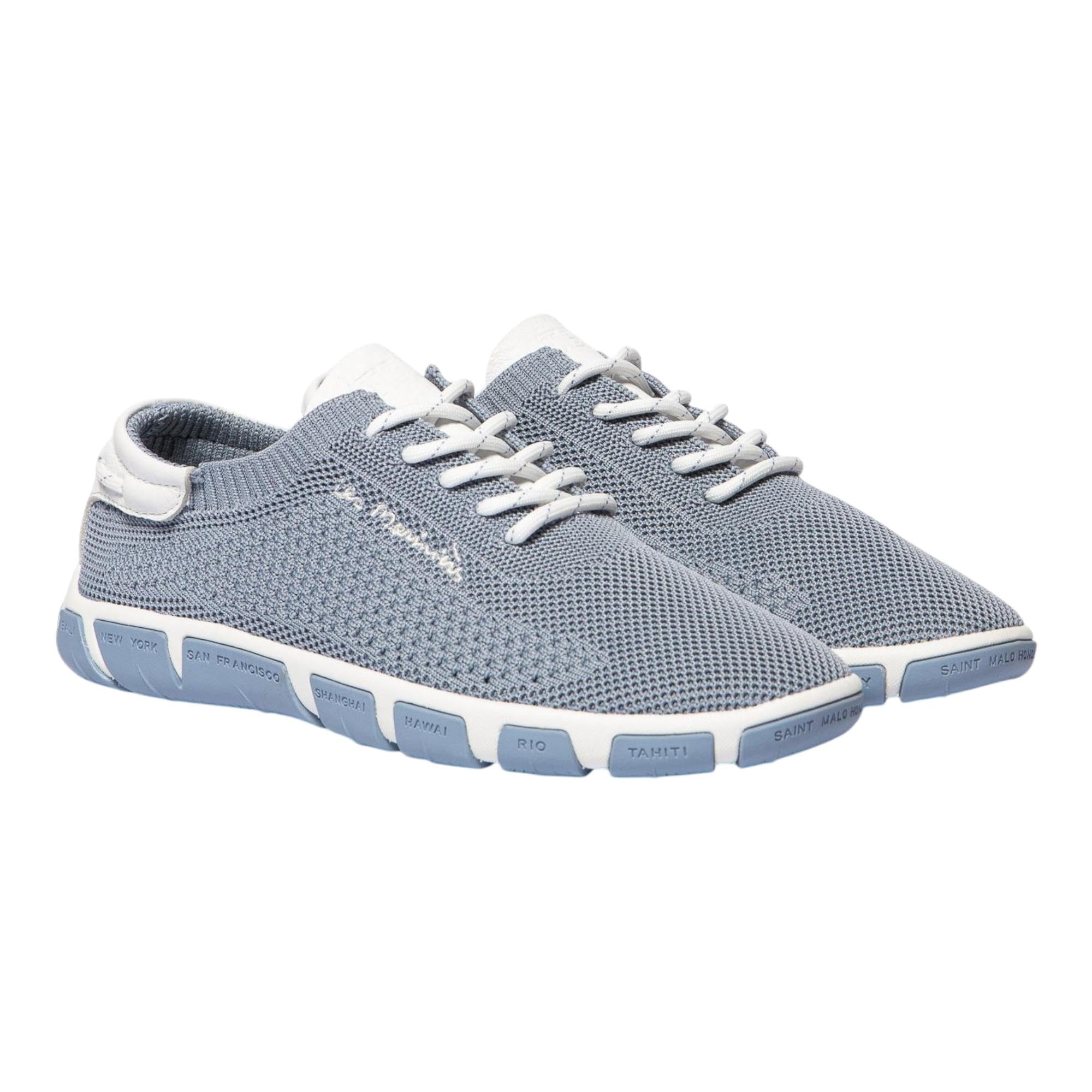 tbs Bootsschuh Jazaria A7242, Recyceltes Strickgewebe, Hellblau mit Non-Marking-Sohle, Fußbett zum Wechseln Blau
