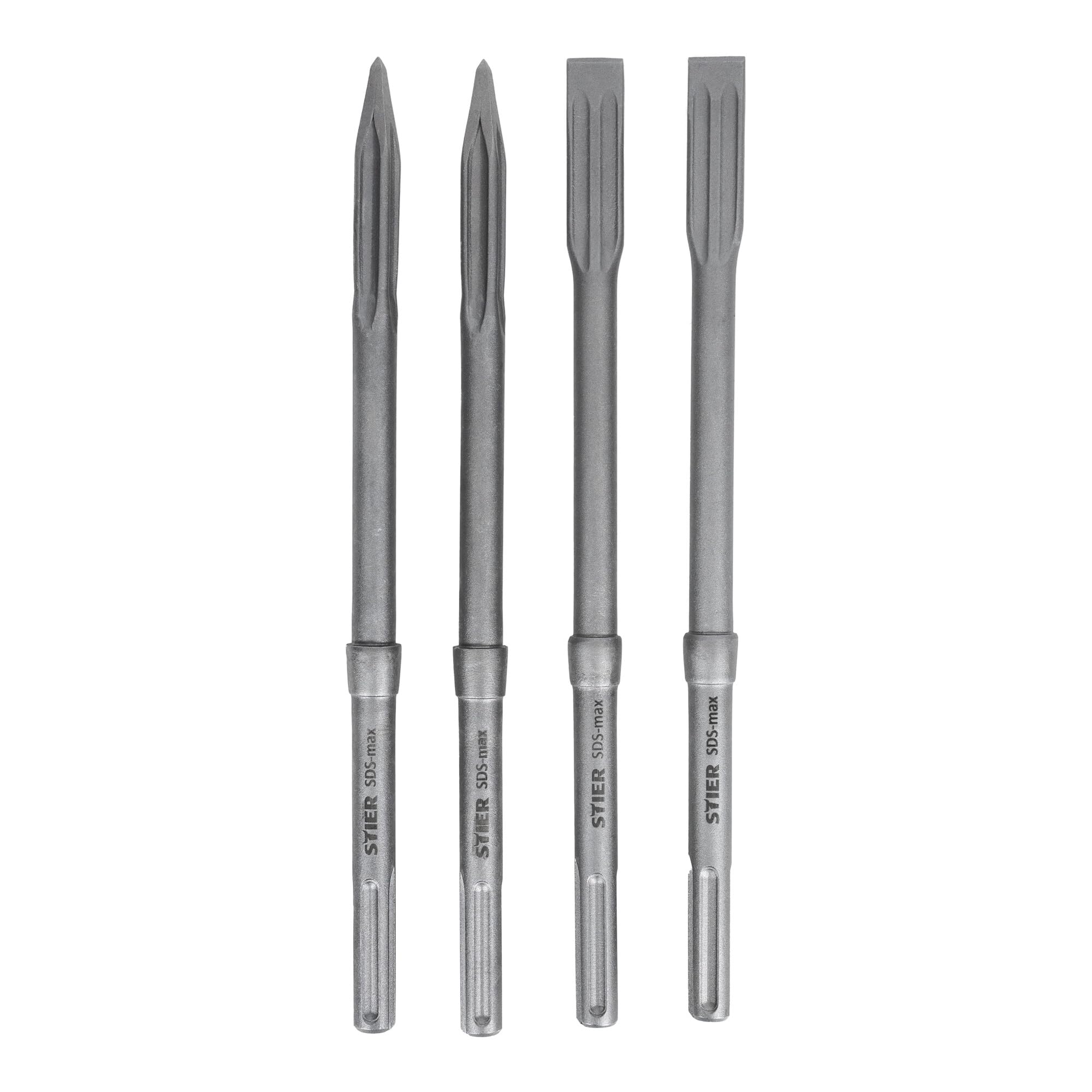 STIER Meißel-Set SDS-max 4-tlg. 400 x 25 mm / 400 mm
