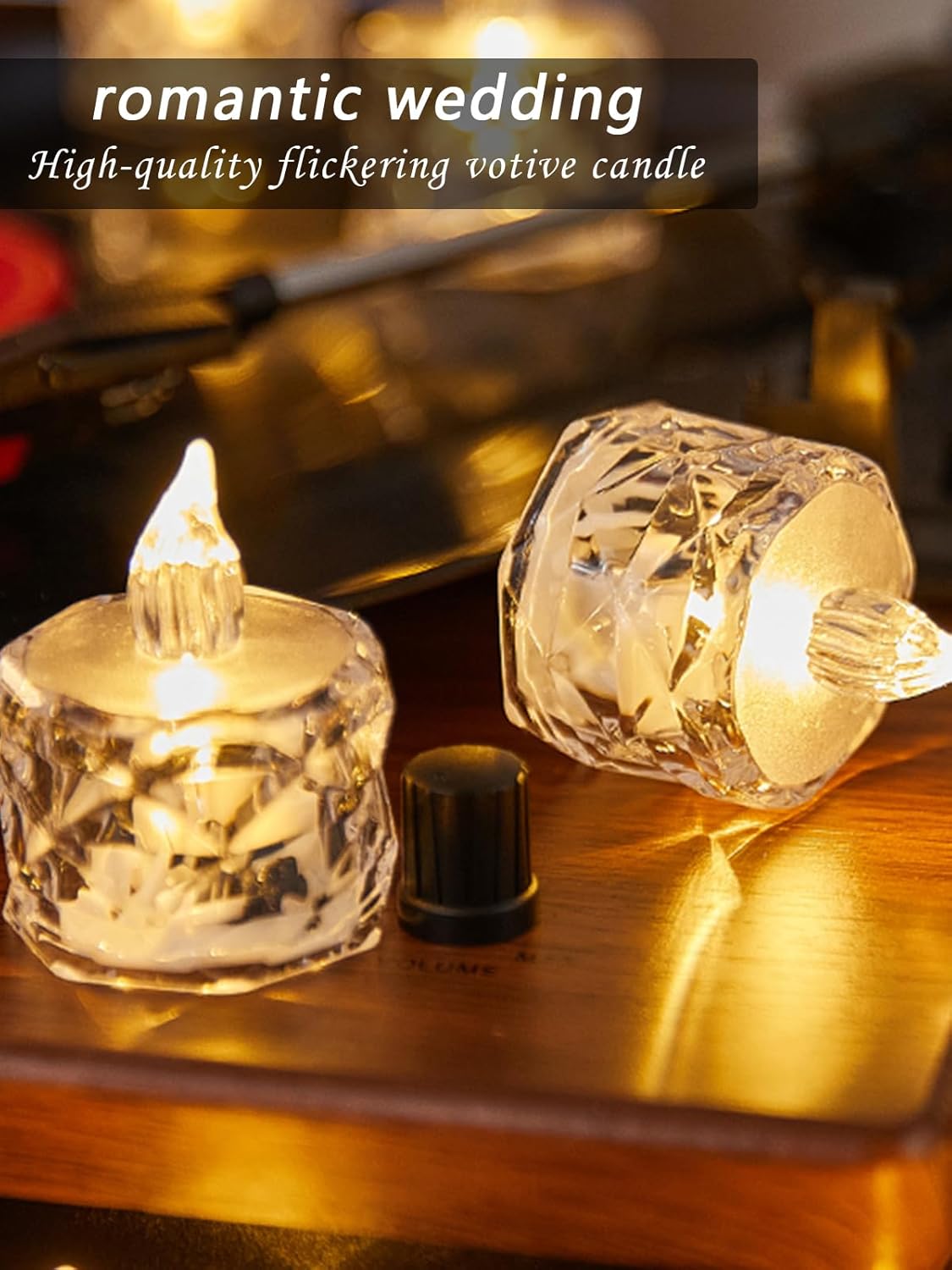 24pcs Flashing Battery Powered LED Votive Tea Candles, Realistic Electronic Fake Candles for Birthday Gifts for Women Mom Grandma Mother's Day Decoration