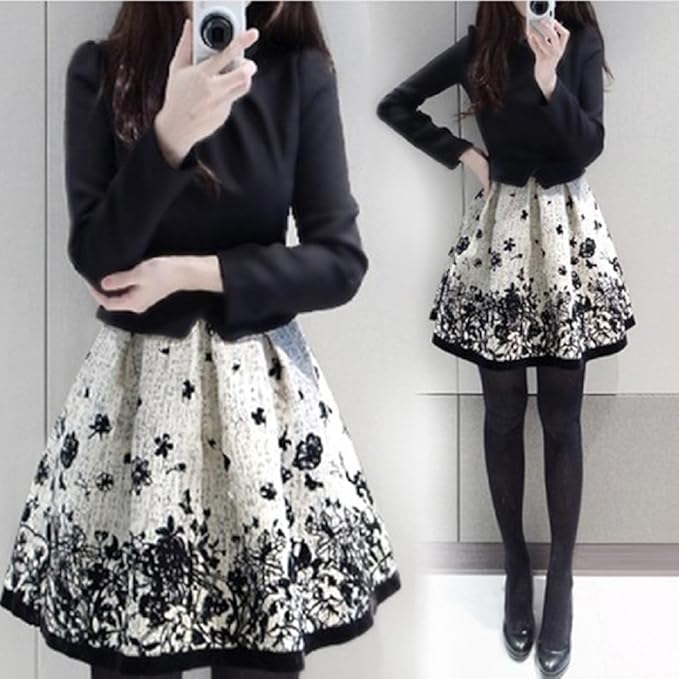 Amazon Co Jp 清楚 ワンピース レディース お嬢様 コーデ 女子 力 アップ 女子 会 M 黒 白 服 ファッション小物