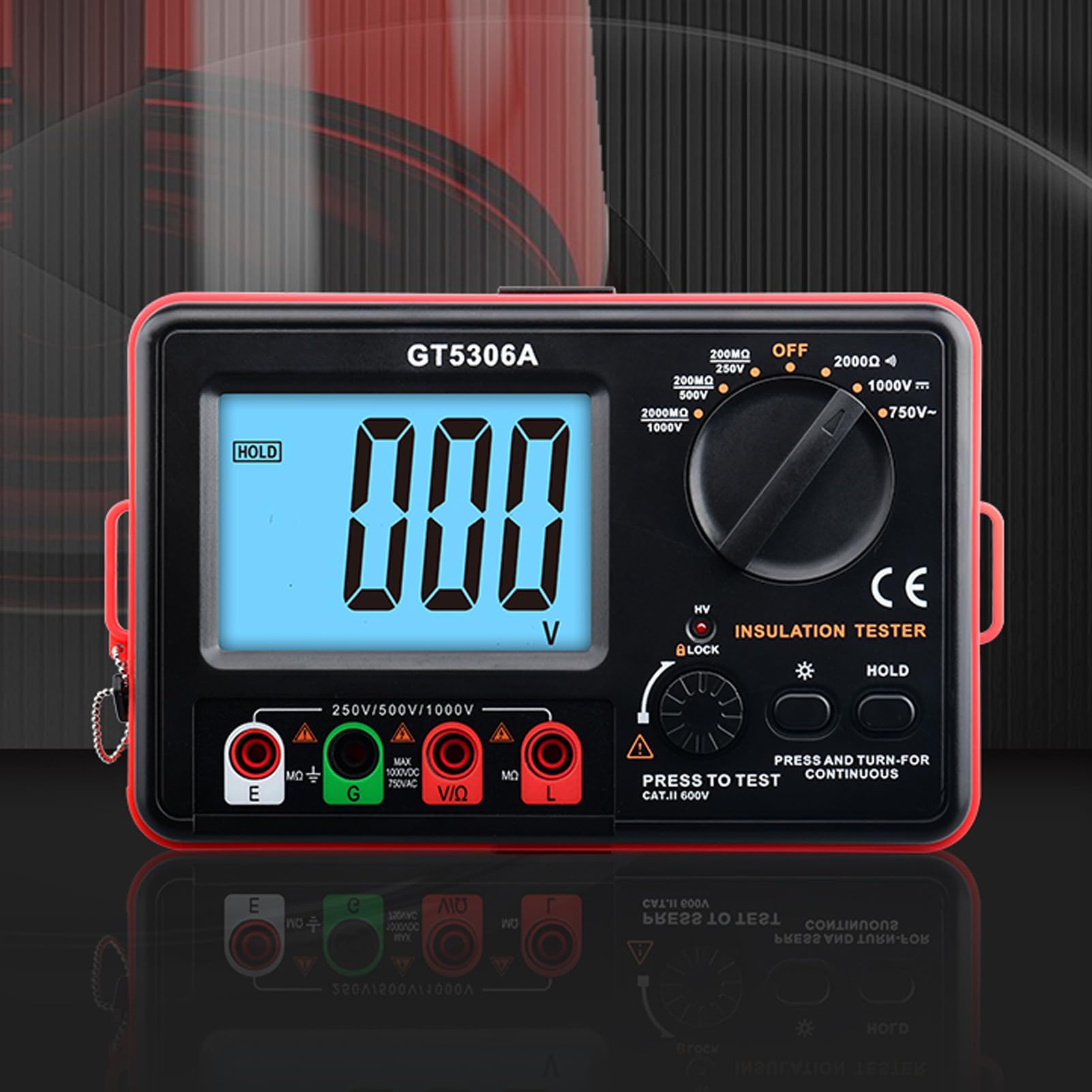 Tester rezystancji izolacji z wyświetlaczem LCD HD, cyfrowy tester rezystancji izolacji do konserwacji elektrycznej