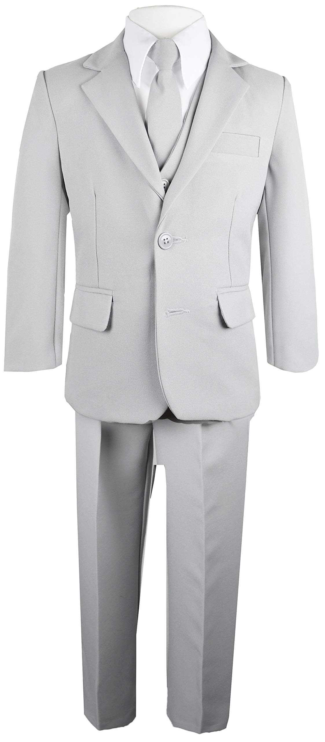 Black n Bianco Boys Solid Suit and Tie Formal Outift