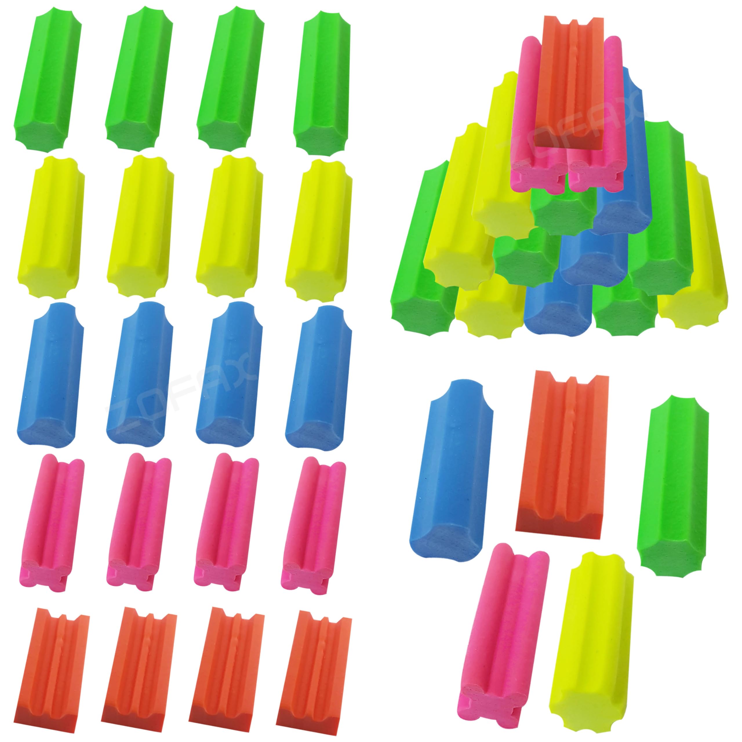 SAINO R-Nov Novelty Pencil Colour Erasers, Multicolour, Pack of 50, Multipack, Soft Rubber Erasers, School Office Home Use, Ideal for Party Bag Fillers