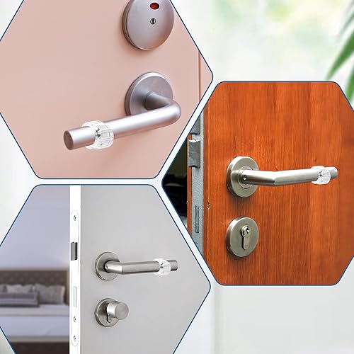Miniatura 7 de Protector de pared transparente de gel de sílice para manija de puerta, amortiguador de ruido de cancelación de ruido de pomos de puerta, protección