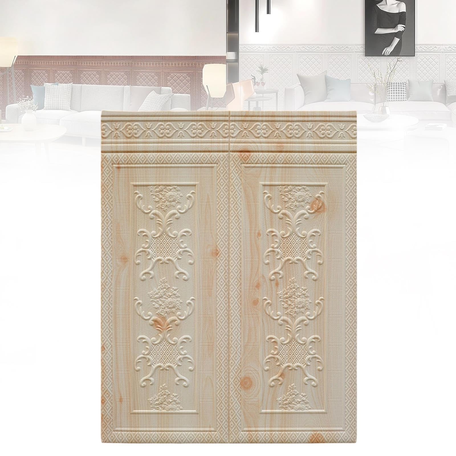 Paneles de pared de listones de madera gruesa, paneles de pared 3D modernos