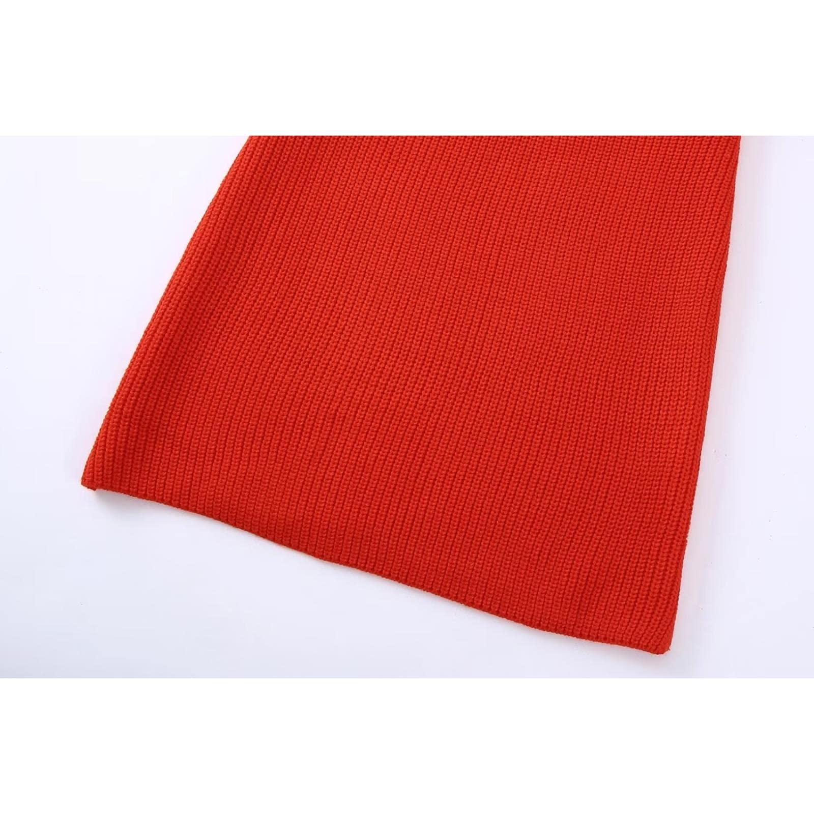 Vestido largo de punto rojo Cuello alto Vestidos de mujer Chic Lady Mangas largas Nuevas Mujeres Otoño Invierno Ropa