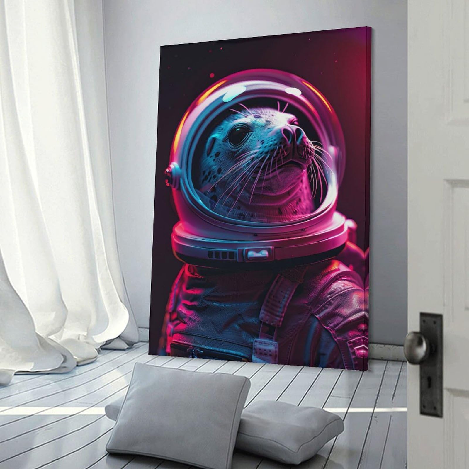 Junmoney Seal Wall Picture Print 24x36inch(60x90cm), for Home Office, Desk Area Or Studio, Home Office Artwork with Decorative Appeal