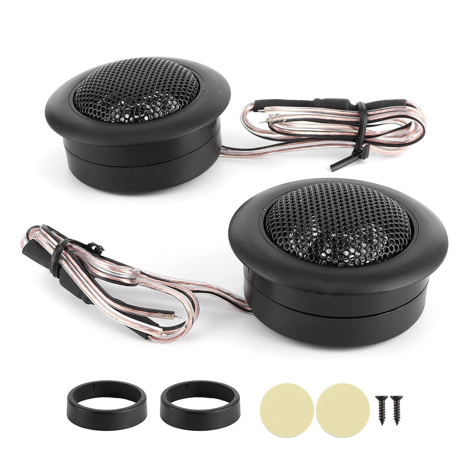 Yctze 2Pcs Altoparlanti per auto Tweeter 200W Lettore musicale piccolo audio universale ad alta potenza