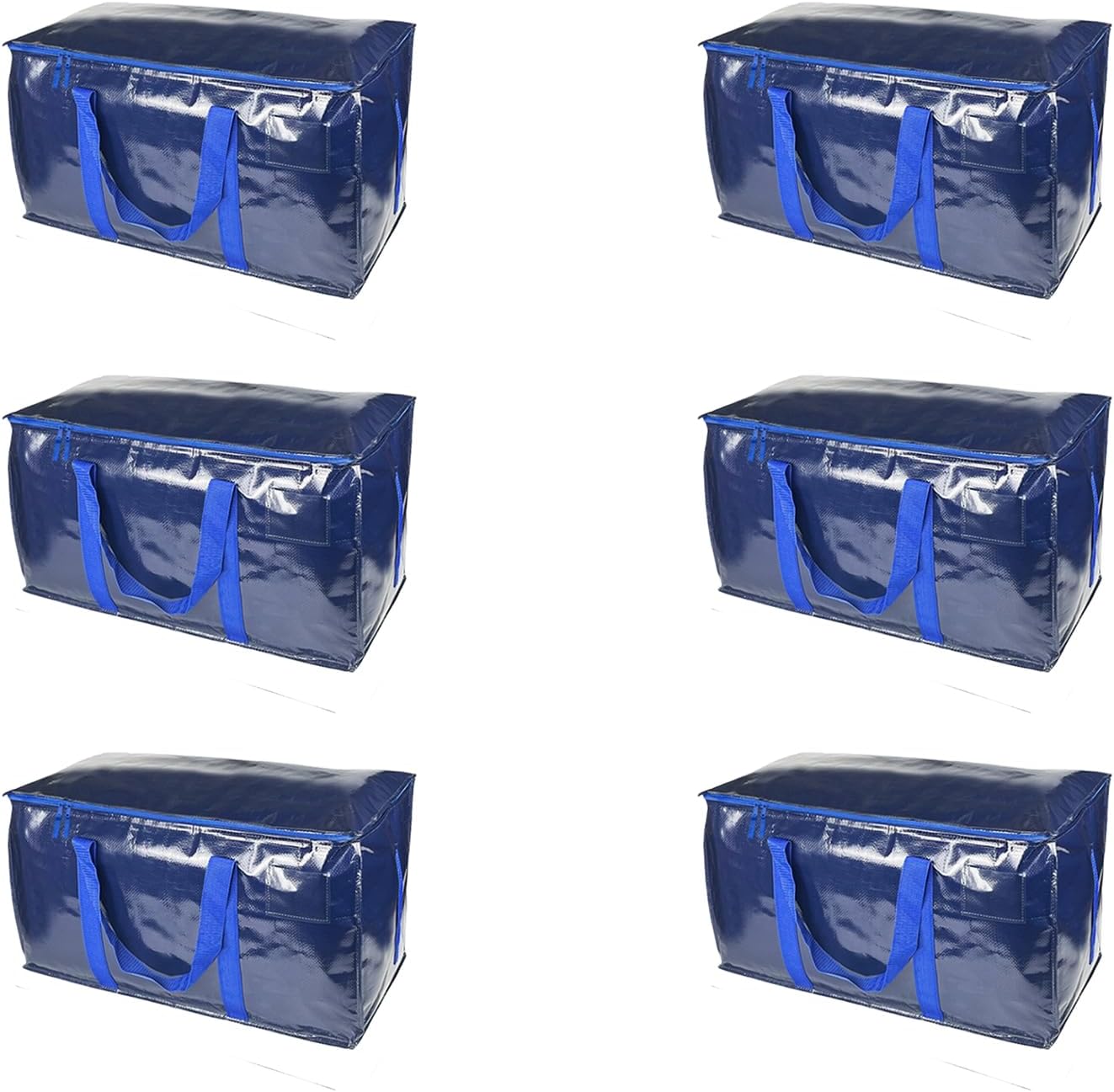 Pack of 6 Foldable Moving Bags with Reinforced Handles for Home Relocation and Compact Storage Woven Polystyrene