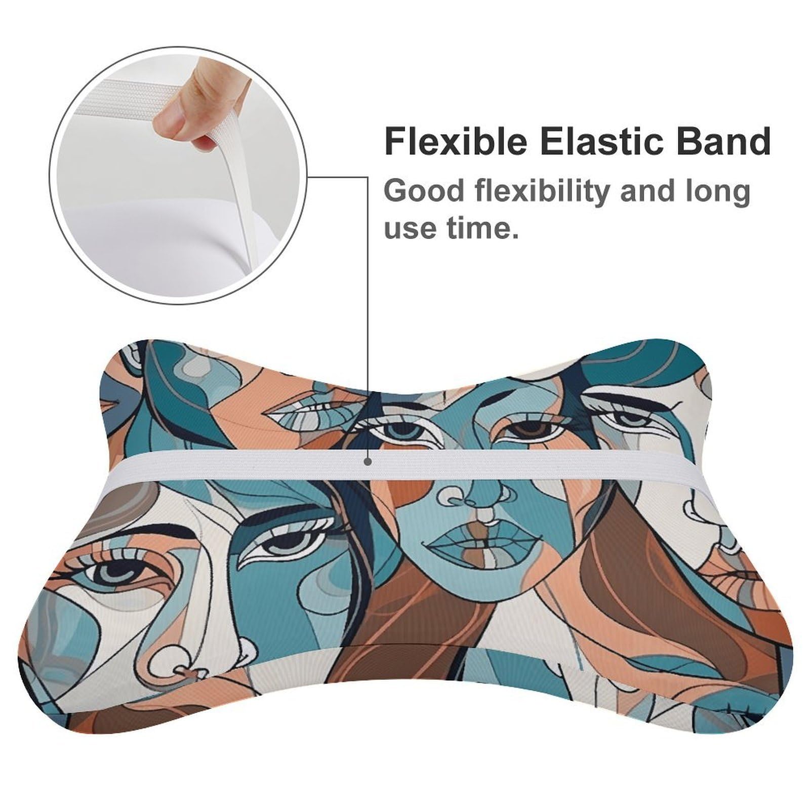 Almohada de líneas suaves, núcleo de almohada de espuma viscoelástica, cojín, proporciona apoyo para el cuello, almohadas de coche para viajes y oficinas en casa.