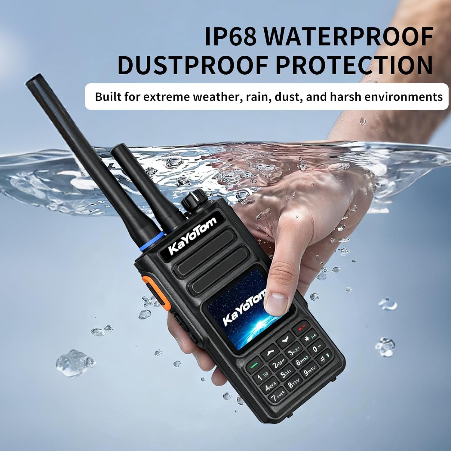 (Lifetime Free) Rapid Dual-Mode GPS Global Unlimited Range Walkie Talkies Long Range Two Way Radio with 4G LTE PoC & UHF PTT, Encrypted Calls, IP68 Waterproof for Outdoor, Logistics & Emergency