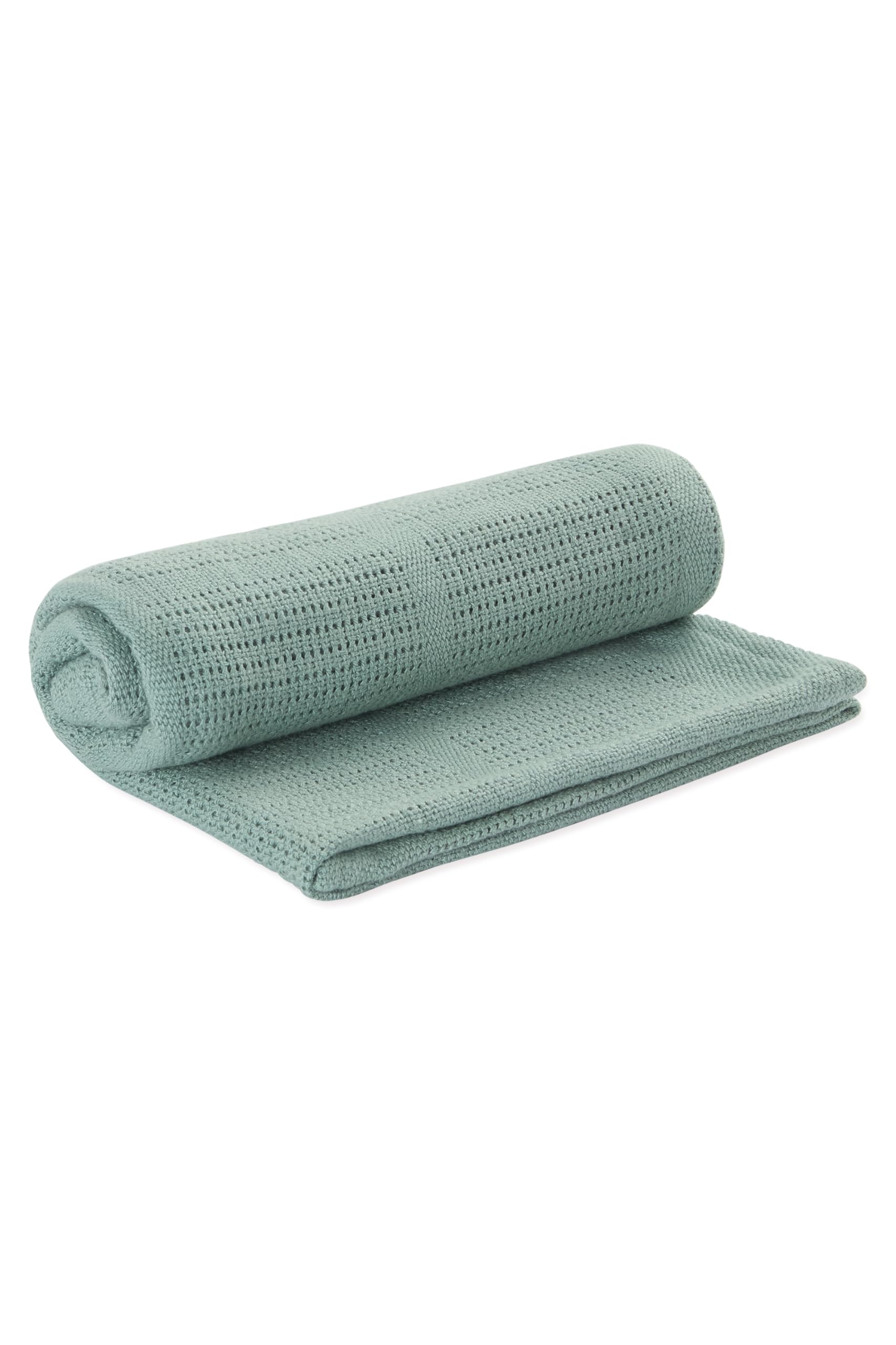 MORICellular Blanket Mint Organic Cotton Bamboo 70x100cm Lightweight Breathable for Newborn Durable Comfortable Swaddle Ideal for Cot Crib Moses Basket Pram or Travel