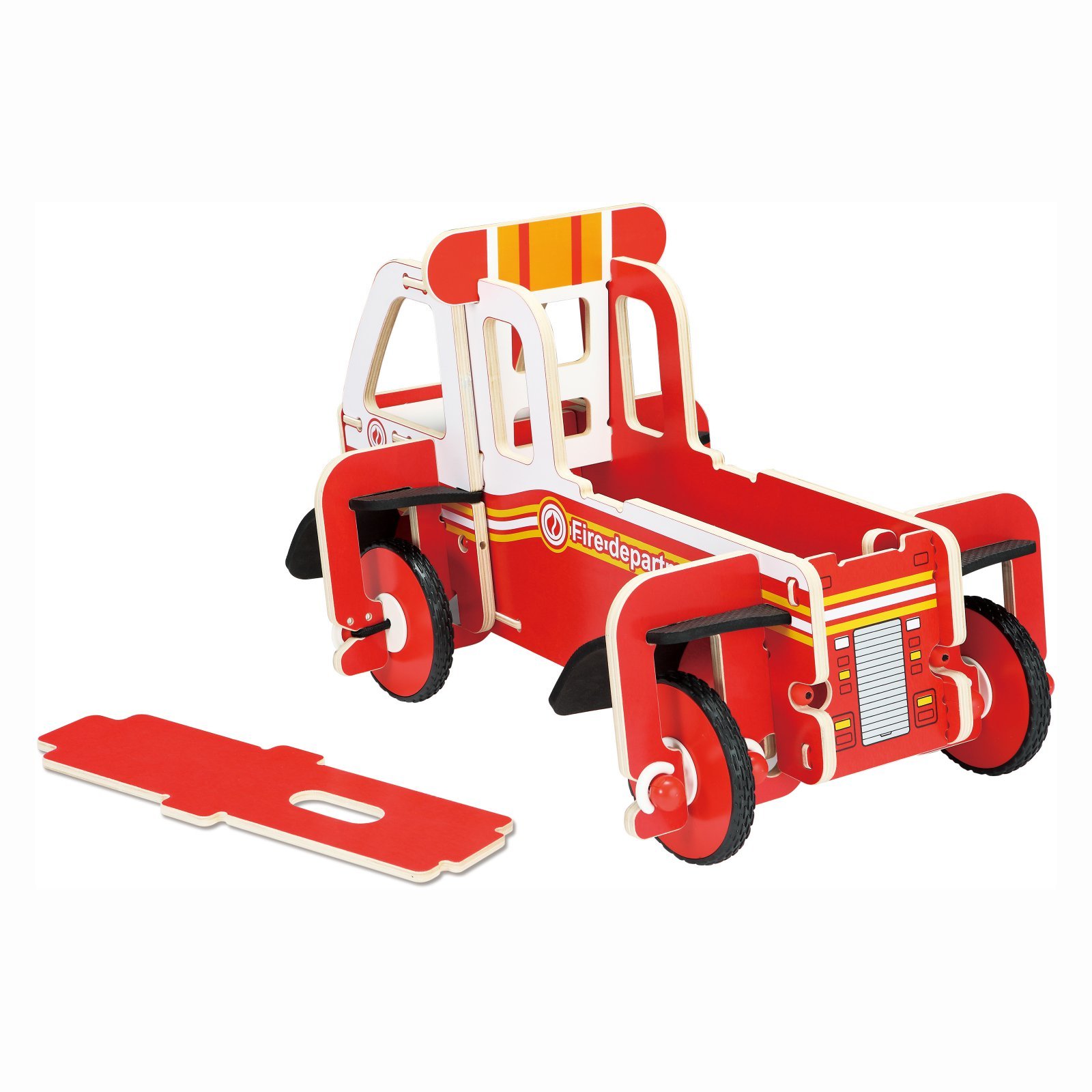 Kids Preferred Buildex Fire Engine 28 Ride-On Wooden Push Toy