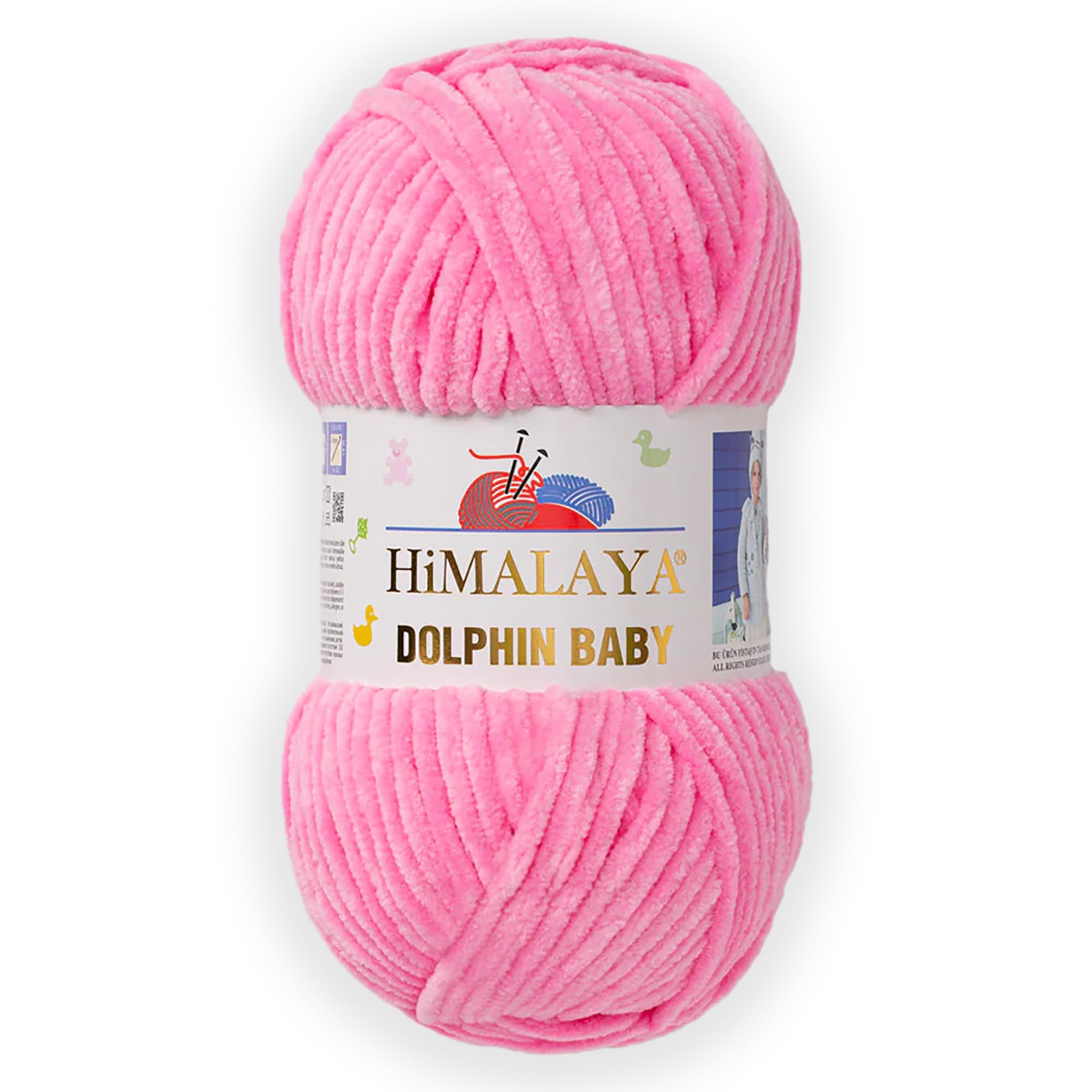 1 Skein/Pack Himalaya Dolphin Baby Chenille Yarn, Each Ball 100 gr (3.5 oz), 120 m (132 Yards), 100% Polyester, Super Bulky Baby Blanket Velvet