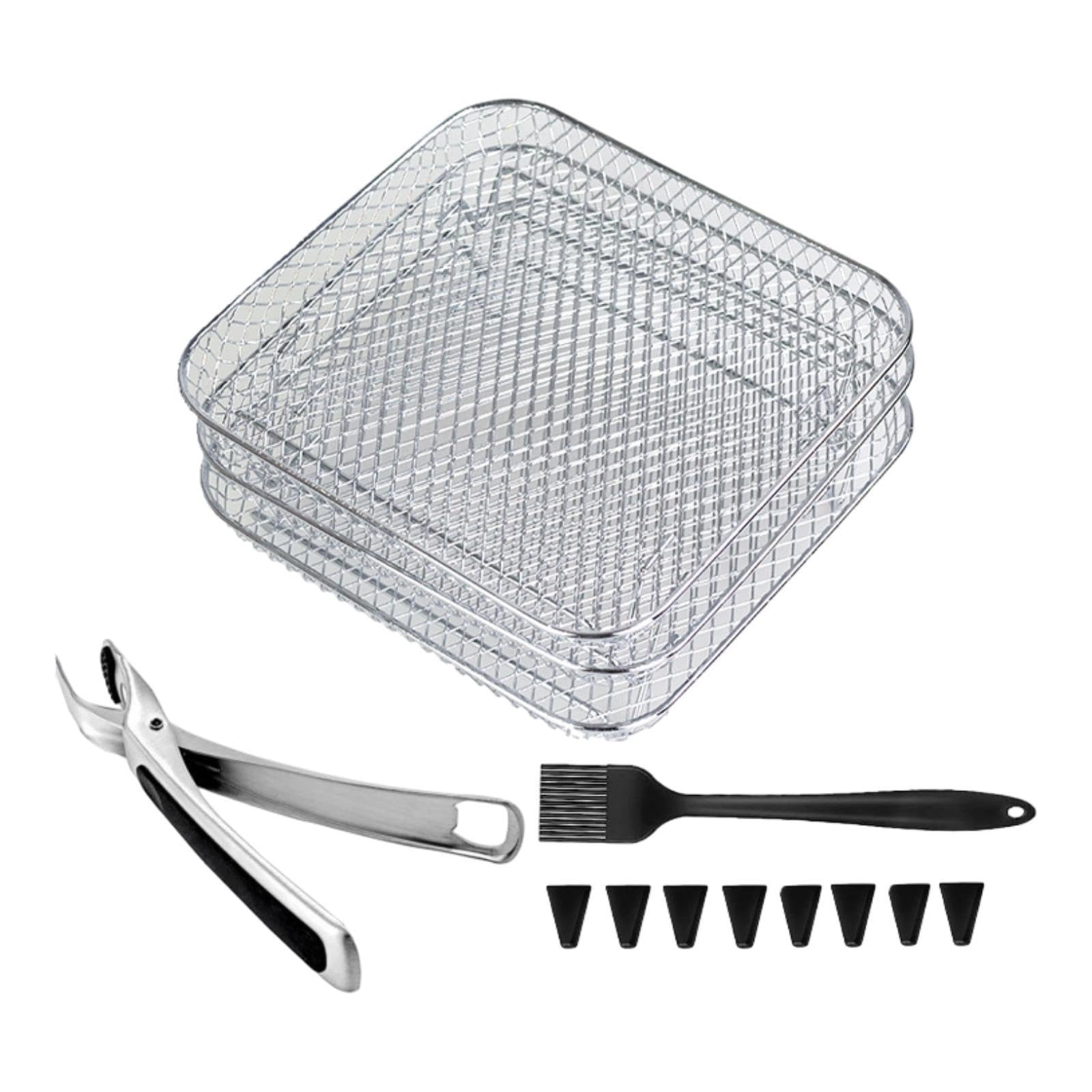 Grille de friteuse pour repas de famille sain grâce au support empilable 3 pièces