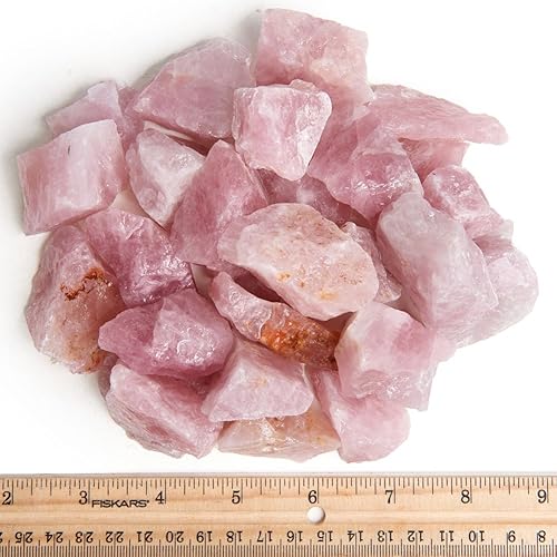 Miniatura 2 de Rocas en bruto de cuarzo rosa de Madagascar de 2 libras, grandes de 1 pulgada + piedras naturales crudas para artes, manualidades, pulir, taxi,