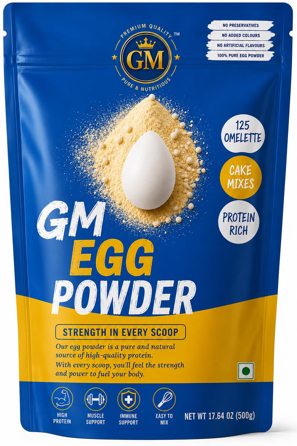 GM Egg Powder 250g | High Protein Whole Egg Powder | 100% Pure Spray Dried Eggs | Unflavoured | Ideal for Baking, Cakes, Omelette, Protein Shakes, Cooking & Meal Prep | No Preservatives-image-42