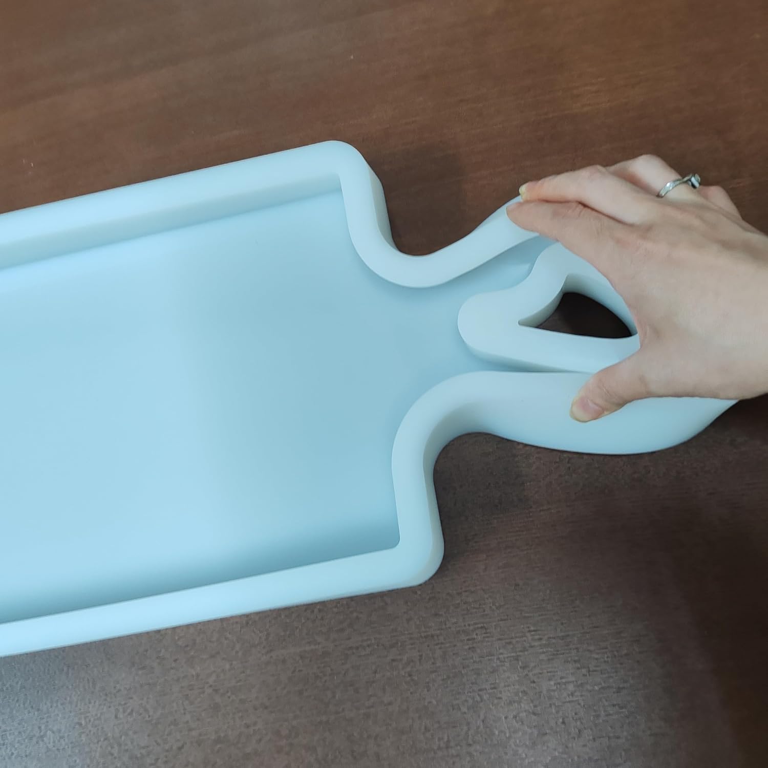 Large Silicone Serving Board Mold, Light Blue, Resin Casting Tray Design, Dishwasher Safe, Temperature Resistant, 25x8.5x1.5 Inch, Food-Grade Material