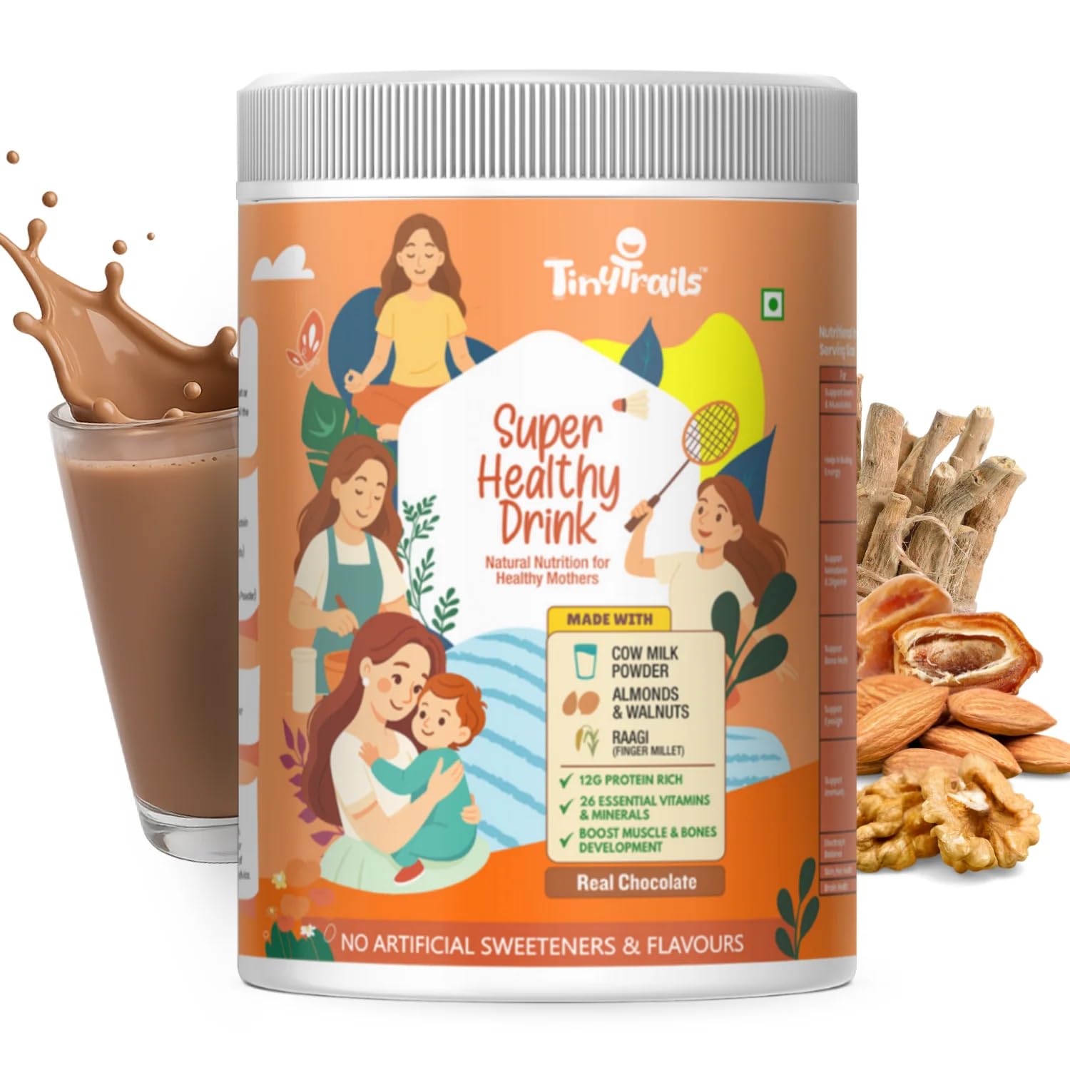 Tiny Trails Super Healthy Drink for Mother's & Women's (Pack Of 1, Real Chocolate)-image-36