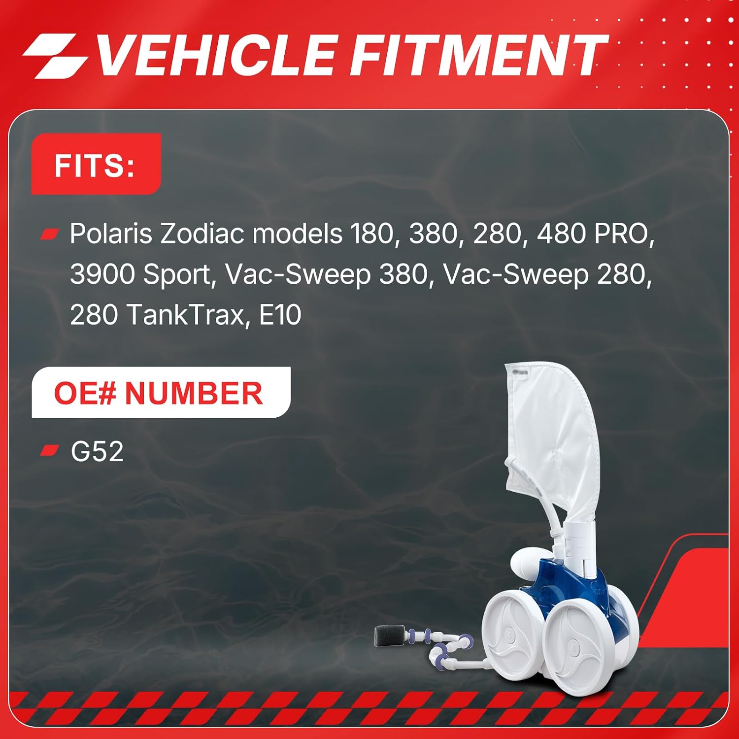 G52 Upgraded Backup Valve for Polaris Pool Cleaner Compatible with Polaris Zodiac Models 180, 380, 280, 480 PRO, 3900 Sport, Vac-Sweep 380, Vac-Sweep 280, 280 TankTrax, E10