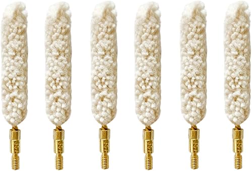 . 35738 Cal-9MM Bore Mop Gun Cepillos de limpieza para pistola .357Cal .38Cal 0.354 in limpieza de pistola (6 piezas)