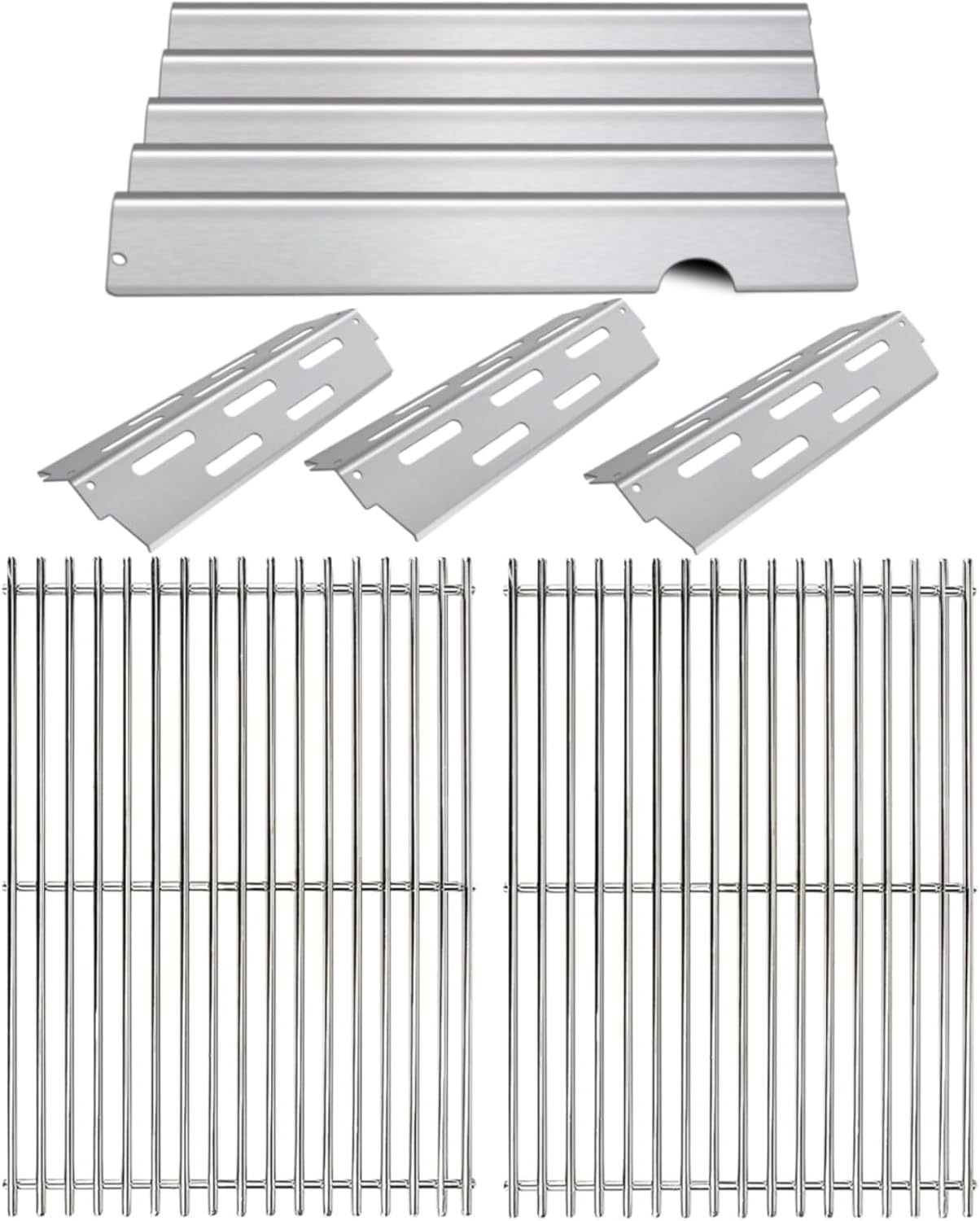 66095 Cooking Grates with 66032 Flavorizer Bars & 66795 Heat Deflector Replacement Parts For Weber Genesis 2 Grill Parts, Fits Weber Genesis ii 300 Series E/S 310, E315, E330, E/S 335, S/E 340