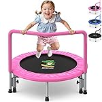 BCAN 36\'\' Toddler Trampoline, ASTM Certified - Kids Trampoline for Ages 1-6, Foam Handle & Safe Thickened Cover, Mini Trampolines for Kids Indoor, Easy to Assemble