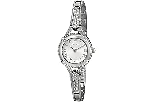 Guess Petite Silver-Tone Crystal Bracelet Watch for Women