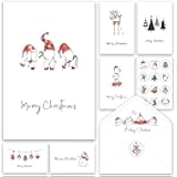 Christmas Cards - Pack of 24, 6 Assorted Designs Merry Christmas Cards with Envelopes - Bulk Boxes card - Perfect to Send Warm Holiday Wishes to Friends and Family - 4