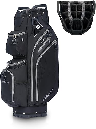 Max Bolsa ligera para carrito de golf con asas duales y 14 divisiones individuales de longitud completa, bolsa de palos de golf con 11 bolsillos,