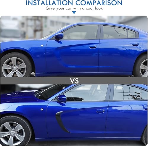 Miniatura 9 de JWWY Guardabarros laterales para puerta delantera, rejillas de ventilación para Dodge Charger 2015-2021, color rosa