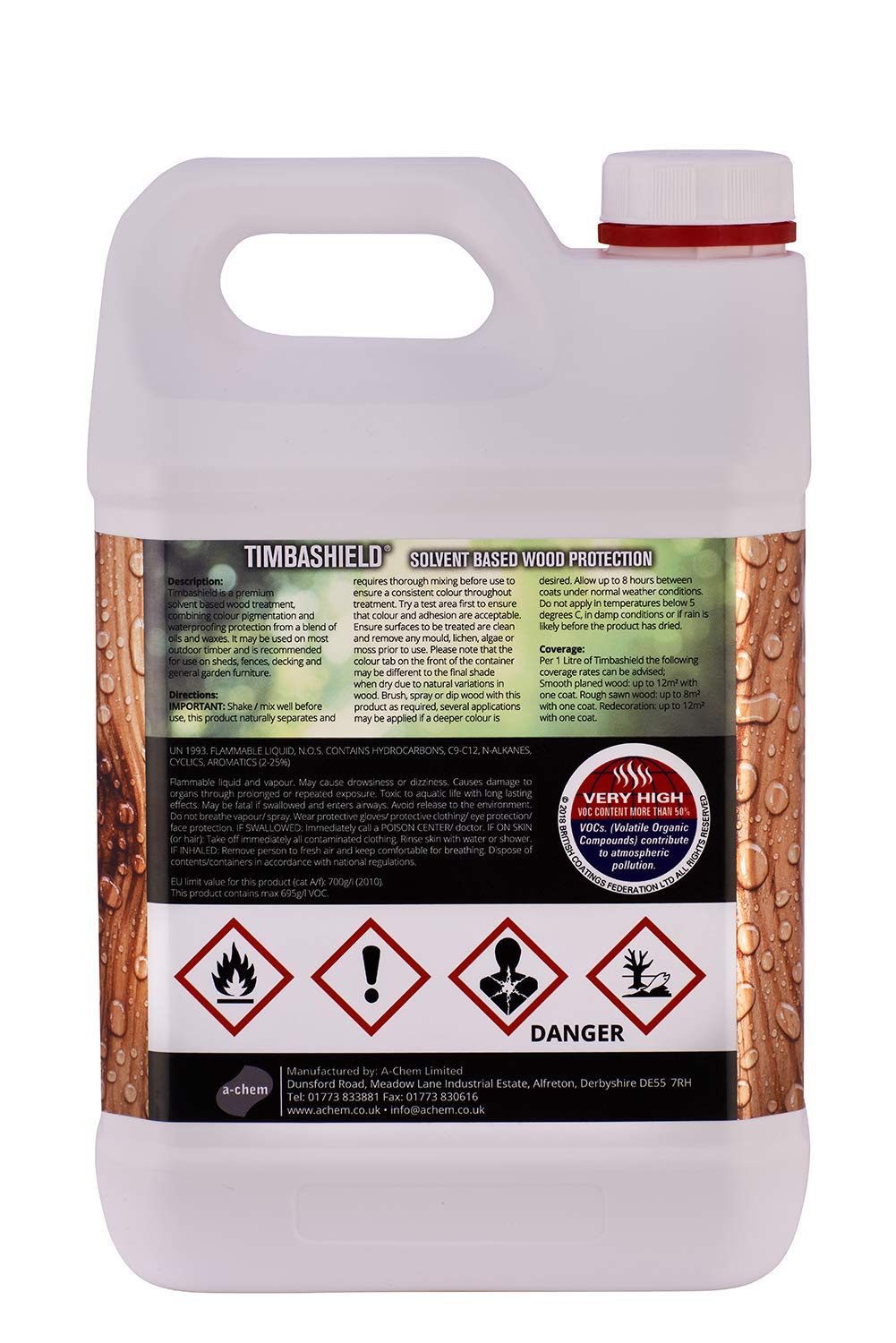 Buy Timbashield Solvent Based Wood Protection Mahogany 5L Wood