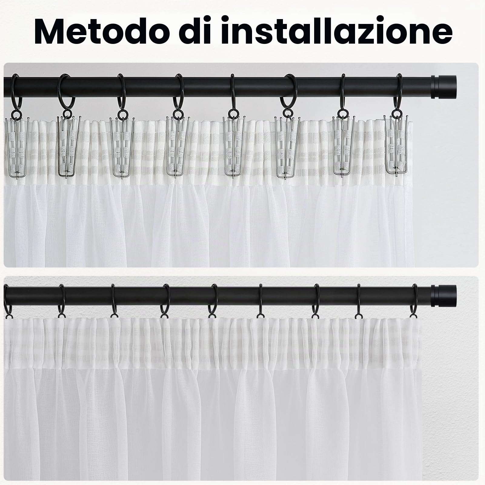 Topfinel Tenda bianca trasparente con passanti, 280 cm, extra lunga, con nastro arricciato, larghezza 300 cm, per cameretta dei bambini, camera da letto, 1 pezzo