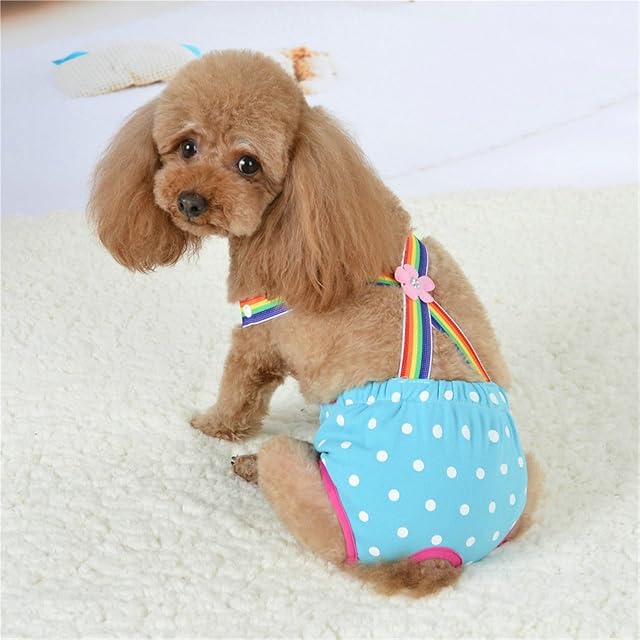 Foto 6 de 7 de Pañales Reutilizables para Cachorros Braguitas Fisiológicas Pañales Menstruales con Tirantes Pantalones…