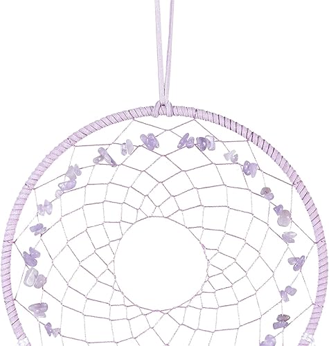 Miniatura 5 de Atrapasueños grandes - Amatista con plumas de pavo, hecho a mano morado atrapasueños para dormitorio, atrapasueños para niñas, atrapasueños para