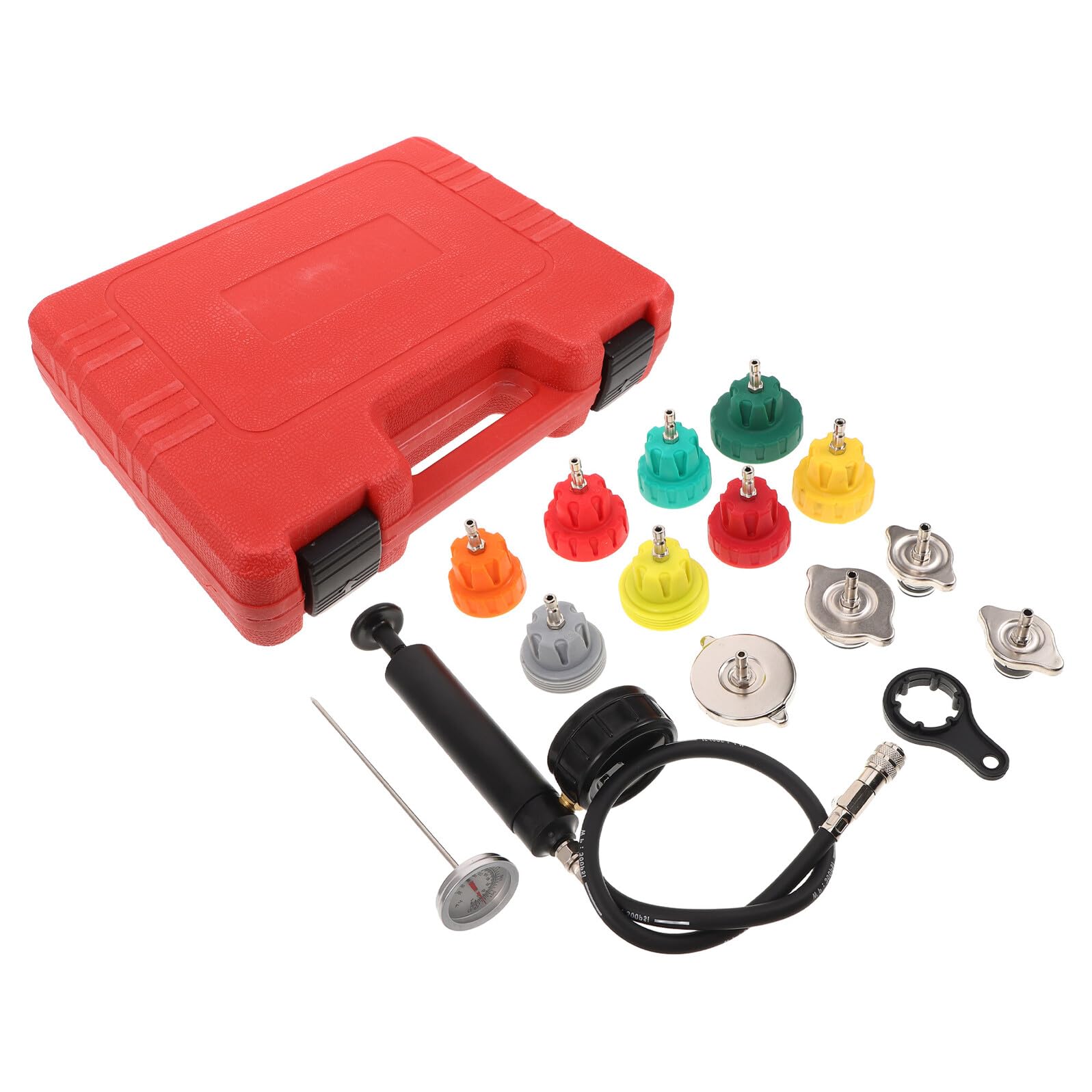 OUNONA Kit Tester Pressione Radiatore per Sistema di Raffreddamento Auto Rilevatore Perdite Efficiente in Metallo e Plastico per Professionisti e Appassionati