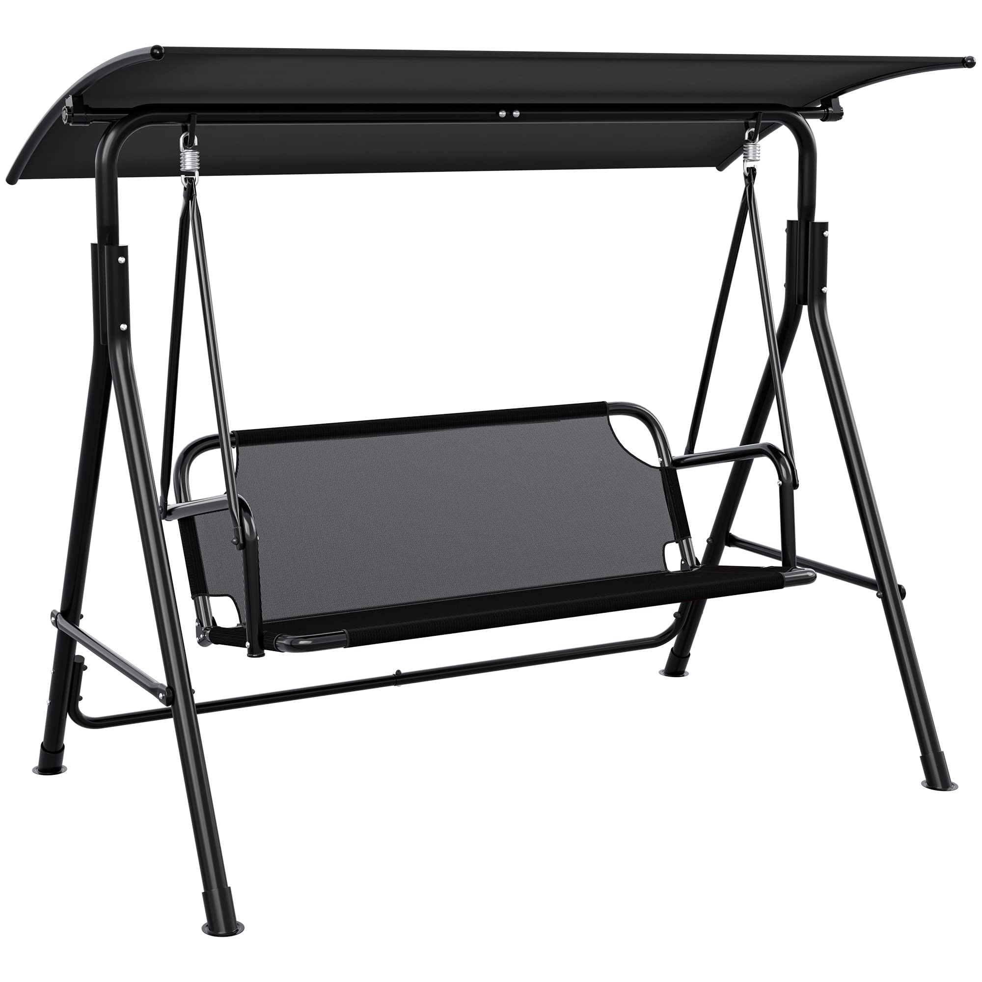 YITAHOME 3 Plazas Columpio Jardin Exterior, Balancin Jardin Exterior Columpios Balancines de Jardin con Techo Ajustable para Terrza Balcón Adultos Infantil,270KG Cargable,173 x 106 x 156cm, Negro