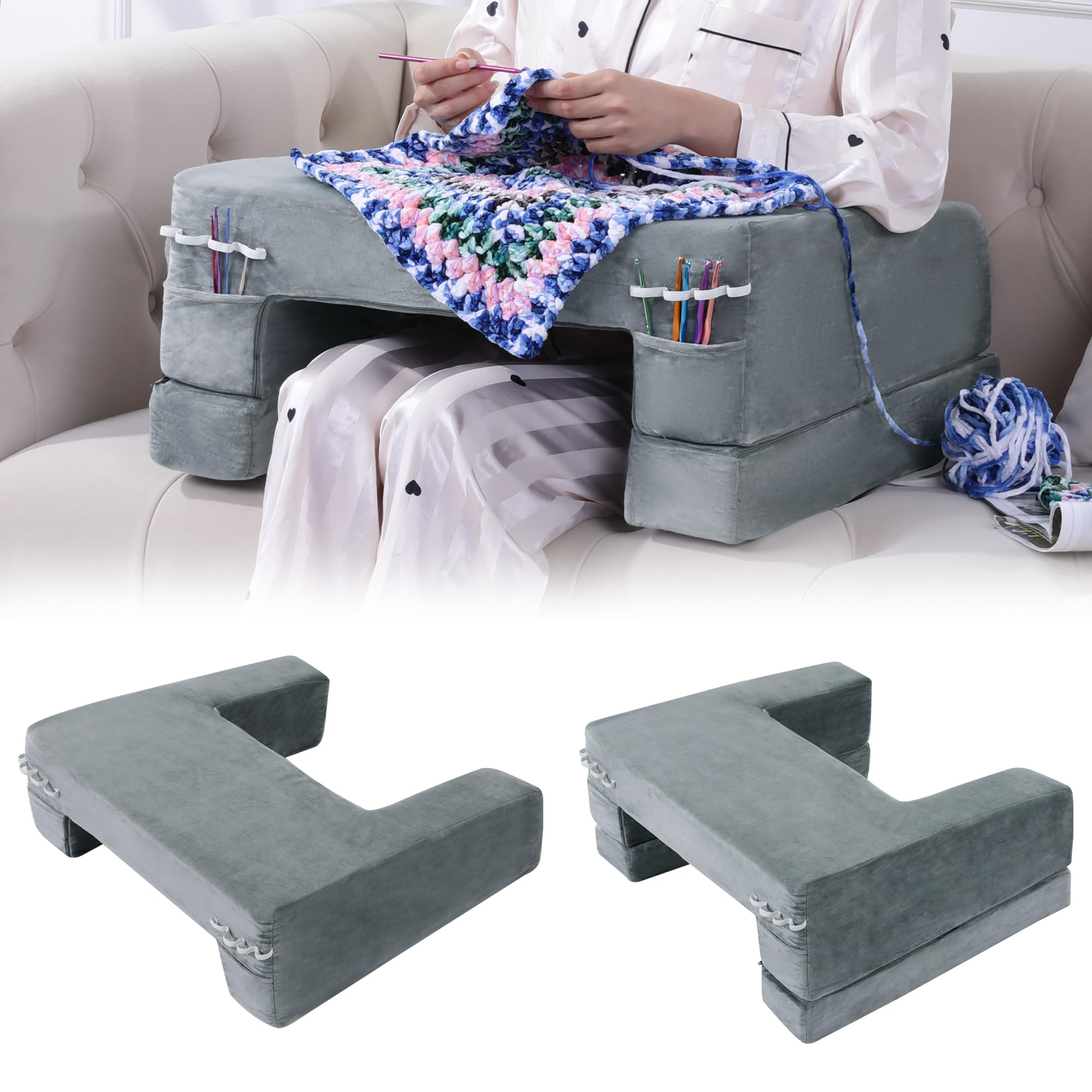 Amazon.com: HOMBYS Adjustable Foam Crochet Pillow for Lap Support