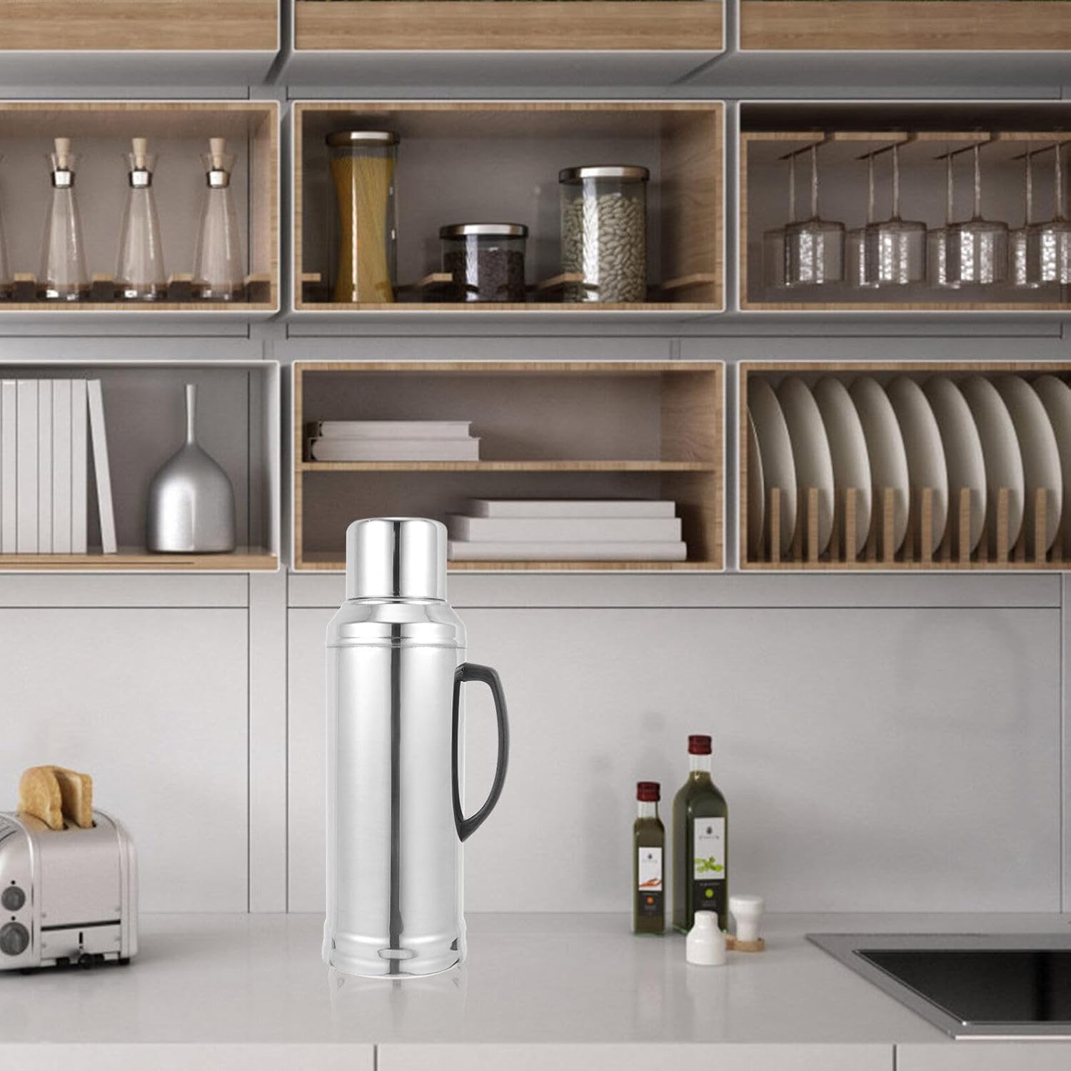 Thermal Bottle 1.89L Insulated Vacuum Flask Stainless Steel Water Kettle for Hot Cold Drinks Portable Warm Keeping Kettle for Home Office Travel - Image 6