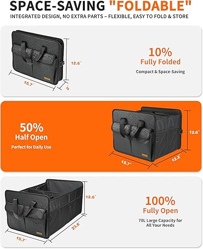 Miniatura 3 de Organizador resistente para maletero de automóvil, organizador de maletero de gran capacidad para SUV, impresión linda, organizadores de automóvil