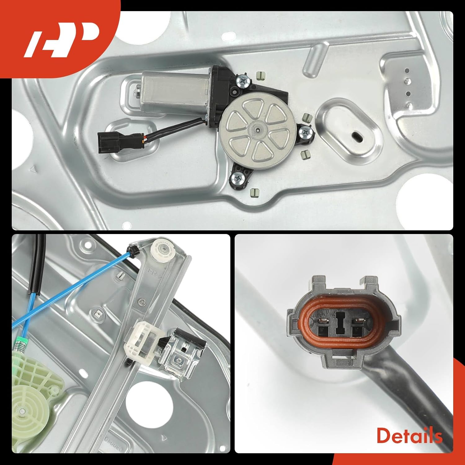 A-Premium Power Window Regulator with Motor Front Passenger Side Compatible with Kia Rondo 2007 2008 2009 2010