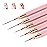 Artdone Metallic Nail Art Pens, Liner Brushes Set, 5PCS Pink Color Nail Tools For Long Lines, Thin Details, Fine Drawing, Liner Brush UV Gel Polish Painting Nail Design Sizes 5/8/12/20/25mm