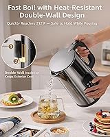 Vista 4 de Electric Kettle with Temperature Control, 1.7L Stainless Steel Hot Water Kettle, 5 Presets for Tea & Coffee, 2H Keep Warm, Fast Boil, Auto Shut-Off