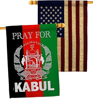 Pray for Kabul House Flag Pack Support Afghanistan Stop War Taliban NATO United States Biden Stand Soldiers Vintage Applique Banner Small Garden Yard Gift Double-Sided, Made in USA