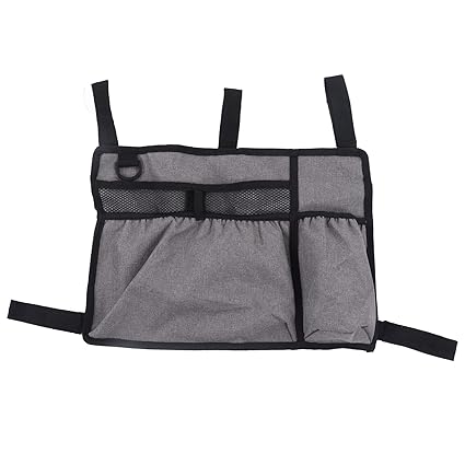 Storage Bag, Multi Pocket Oxford Cloth Walker Storage Bag Wheelchair Side Hanging Storage Bag Walker Basket Bag(Grey)